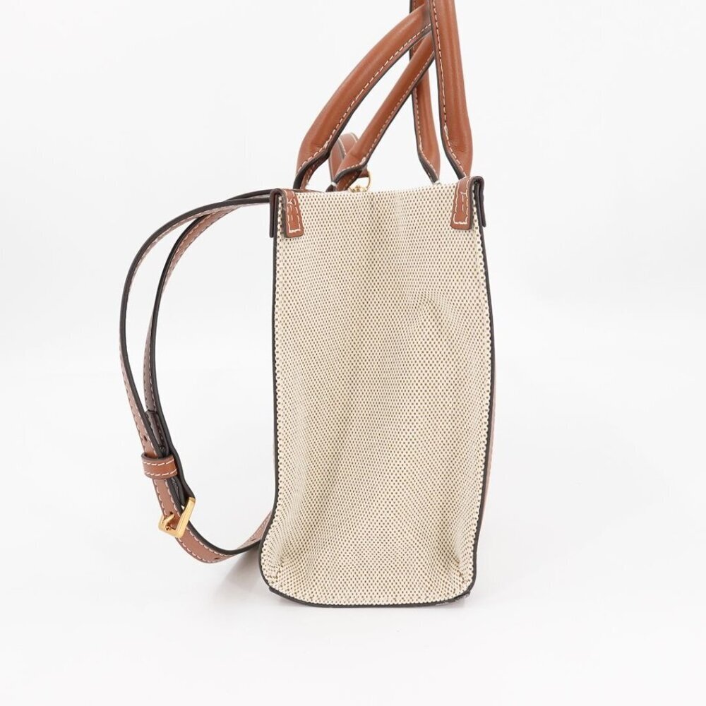 Tory Burch Blake Canvas Small Tote Brown - Picture 4 of 12
